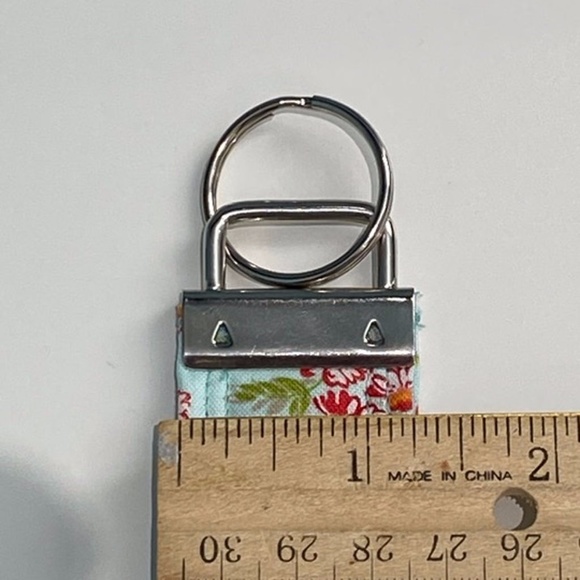 Choose 1 NEW Handmade Fabric Keychain Key Fob Ring Wristlet Floral Blue Pink Red - Picture 8 of 9
